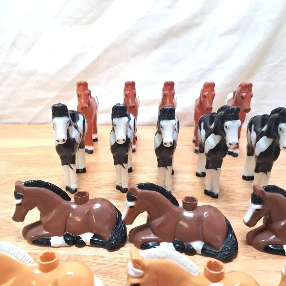20 Vintage Blow Mold Horse Pony Christmas Tree Light Covers Western Equestrian